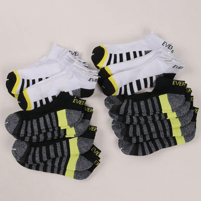 Anti-odor sports socks! Men's trendy ins low-top short socks with thick striped towel soles for autumn and winter