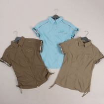 Outdoor also fashion high-end chinlon retractable waist and summer breathable quick dry short sleeve shirt T casual shirt woman dress