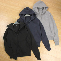350g thick 80% cotton good goods simple autumn and winter plus velvet hooded sweater loose casual zipper coat mens