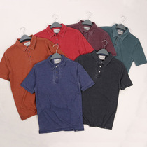 European and American wind comfort retro washed to make old casual short sleeve T-shirt large code breathable sweat-over-collar POLO shirt man