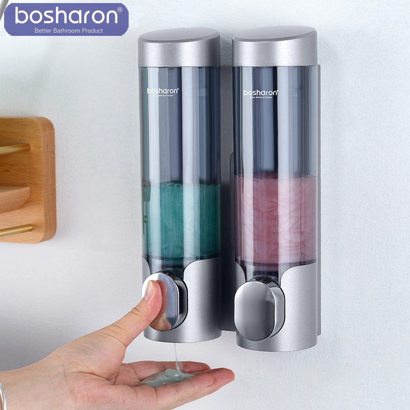 Soap dispenser wall-mounted device free punching press bottle detergent hand sanitizer shampoo bath box container hotel household