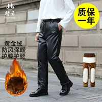 Золотые бархатные брюки из хлопковой кожи (с защитой талии и коленей)