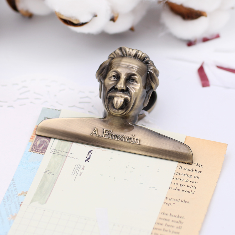 WEEK BAR handbook clip Einstein clip vintage note storage clip metal ledger decorative clip