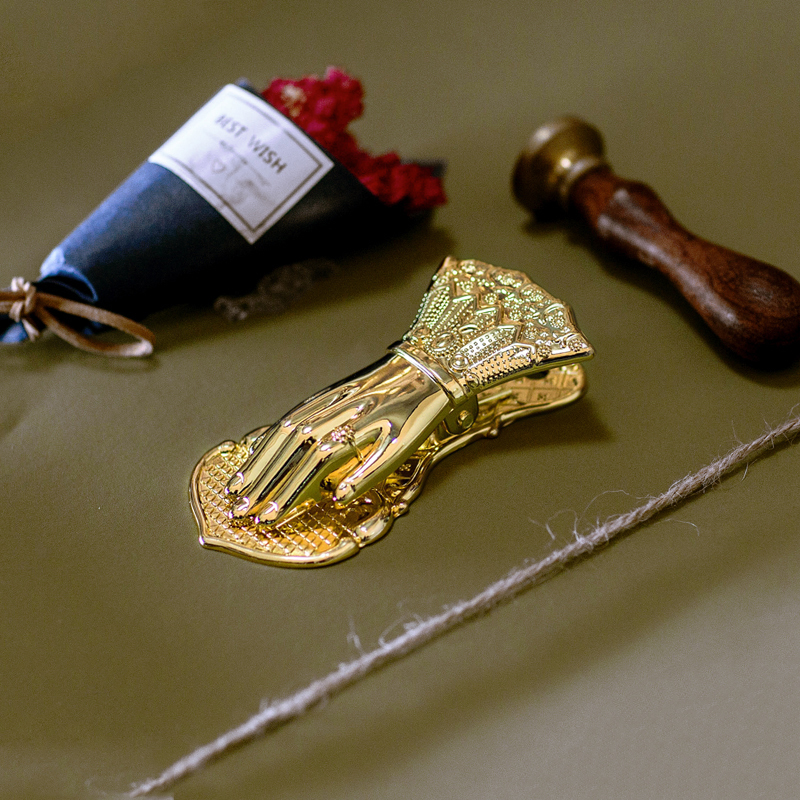 Lady's Hand Vintage HandBook Clip Hand Shaped Hand Book Clip Lady's Hand Metal Gilded Hand Sleeve Pendulum Clip