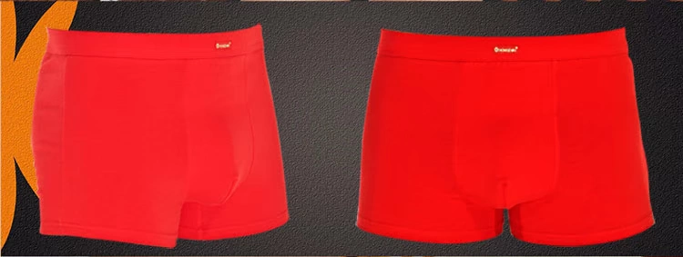 Đồ lót nam màu đỏ đậu đỏ Lycra cotton thoáng khí cotton 4 góc cotton boxer lớn màu đỏ đồ lót nam