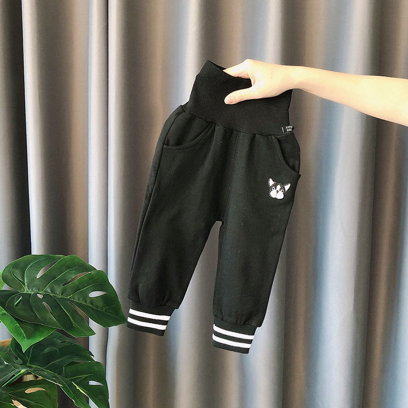 Baby pants spring, autumn and winter pure cotton female and male baby high waist belly protection pants Korean version of the newborn big PP pants open crotch outer wear