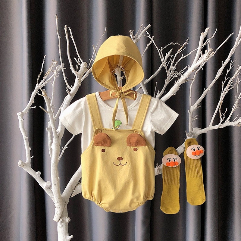 Baby bag pants summer thin three-month baby bag cotton suspenders baby triangle pants Korean version