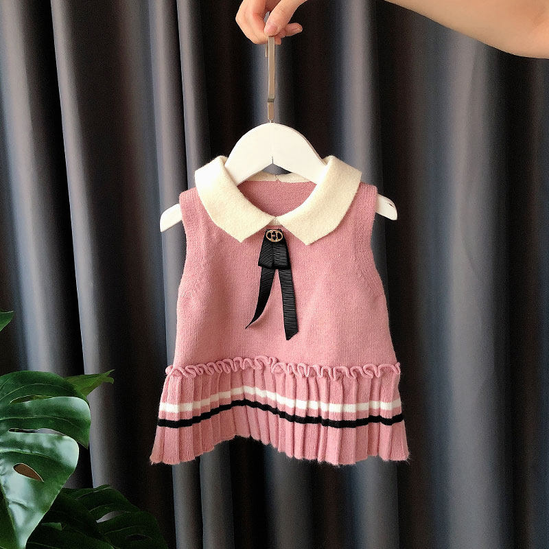 Girl nail coat autumn winter baby vest sleeveless dress dress pie baby tops dress