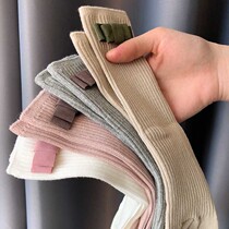 Infant cotton spring and autumn summer baby socks solid color high tube children floor socks one year old toddler socks