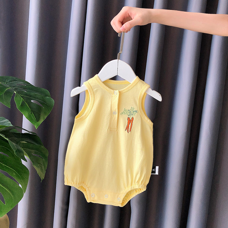 Baby bag fart clothes slim fit pure cotton Korean version vest with woman baby sleeveless and swarm clothes triangle khaama summer