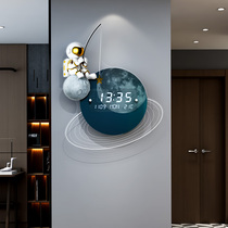 Electronic bell hanging wall clock hanging clock living room modern minimalist children room personality creative clock home light lavish decoration