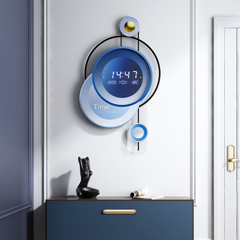 Creative clock wall clock living room perpetual calendar electronic clock 2021 new home fashion light luxury modern minimalist clock