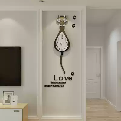 Children's wall clock bedroom clock clock living room cartoon fashion cute swing clock modern creative decoration home wall watch