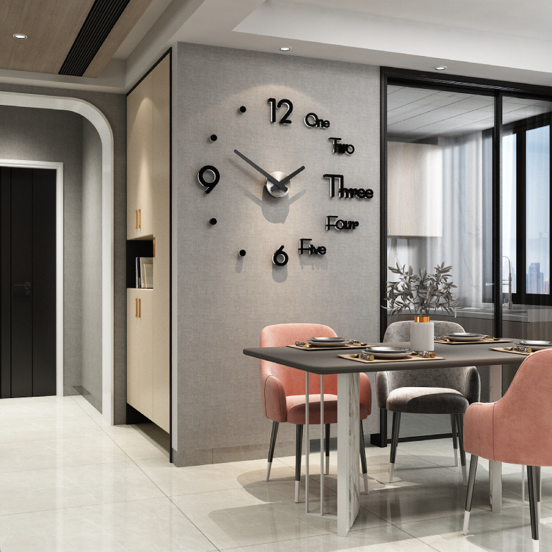 Creative Personality Wall Stickup Acrylic 3d Solid Digital Wallpaper Wall Deco self-adhesive waterproof moisture-proof Dining Hall Brief