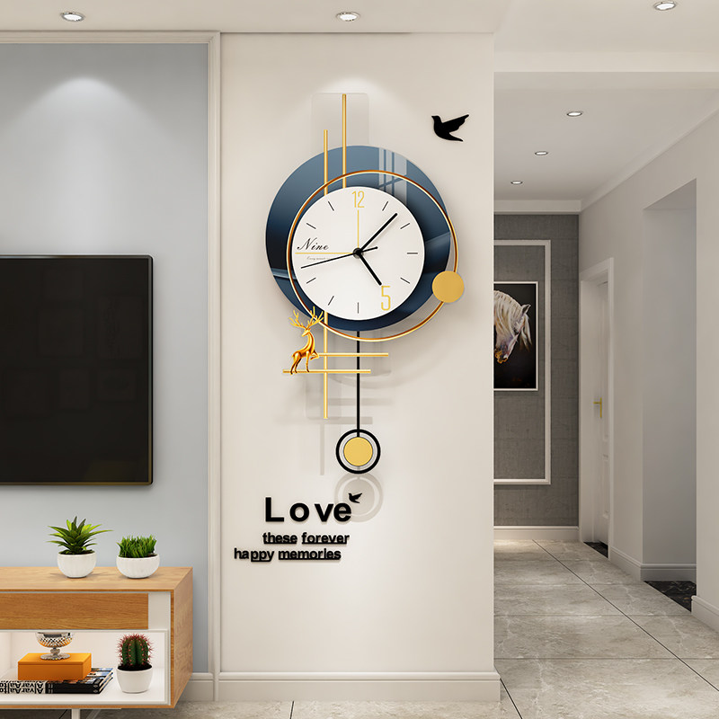 Clock wall clock living room modern minimalist atmosphere light luxury net red wall hanging personality creative fashion home decoration clock