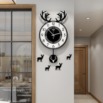 Mercer deer head watch wall clock Living room Nordic personality creative fashion household trend art net red clock