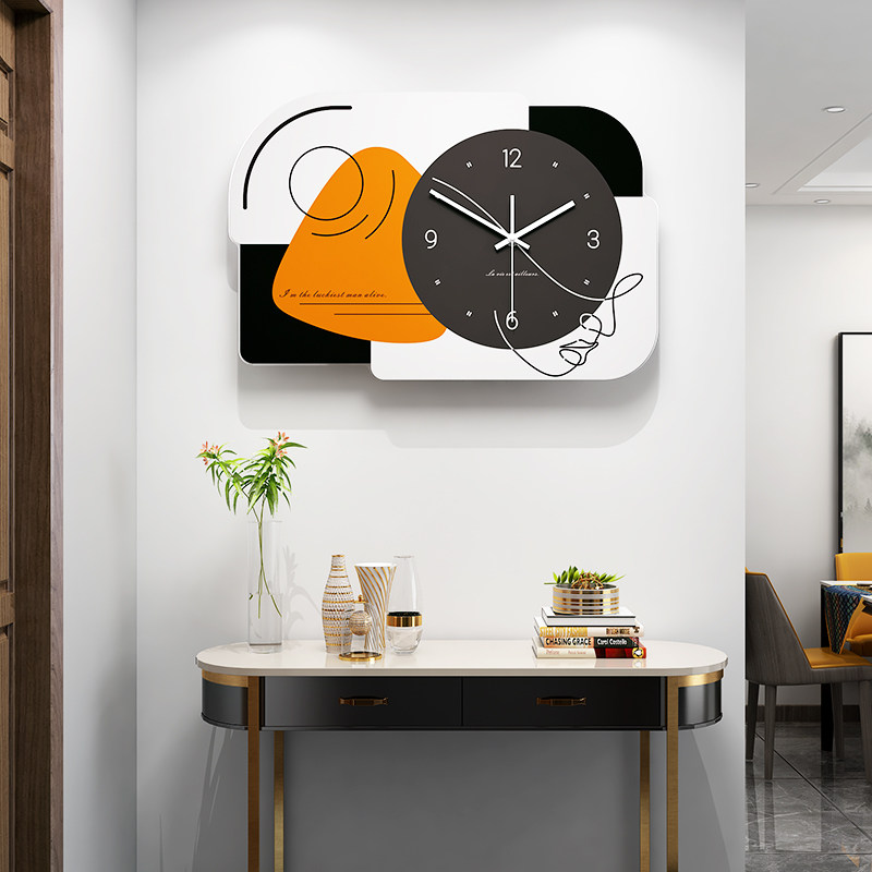Modern minimalist electric meter box hanging bell light luxury living room home fashion watch and watch creative personality hanging wall decoration clock