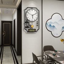 New Chinese Hung Clocks Creative Art China Wind Watches Living Room Home Fashion Nets Red Muted Decoration Clock Hanging Wall