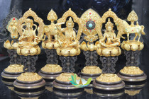 Huibao pure copper the seven political treasures of the wheel king and the rosewood base the seven treasures of the wheel king the seven treasures patented product