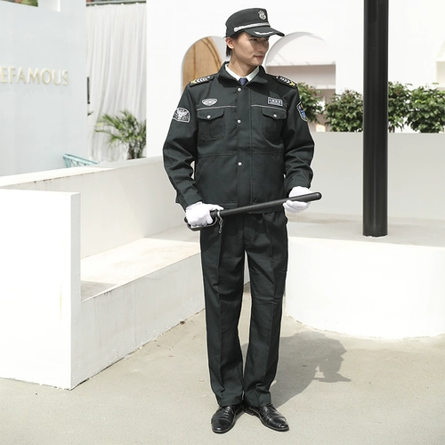 Шанхайская служба безопасности весна и осенью Shanghai New Campus Secus Secuse Inspection Inspection Property Security Work Service Униформа длинных рукавов