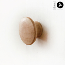 Wooden table Solid wood Beech small cabinet door small handle Japanese Nordic simple modern handle Button single hole handle