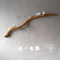 Real branch decorative bird rack Handmade diy creative dry branch branch living room background wall Pastoral ceramic three-dimensional bird