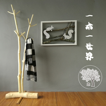Wood feast log solid wood original ecological real branch hanger Creative bed and breakfast hook decorative wall hanging coat rack