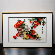 Everything goes well New Chinese style handmade Suzhou embroidery finished hanging painting restaurant entrance hallway living room decorative painting