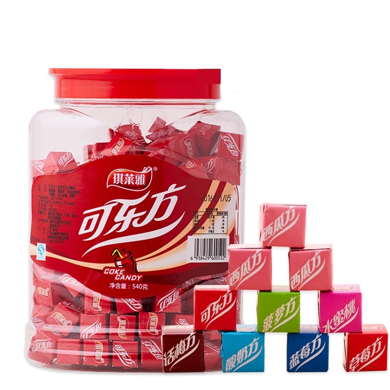 Keleya square sugar Yogurt square fruit sugar Tablet sugar Cola square sugar Happy sugar square candy Plum square candy