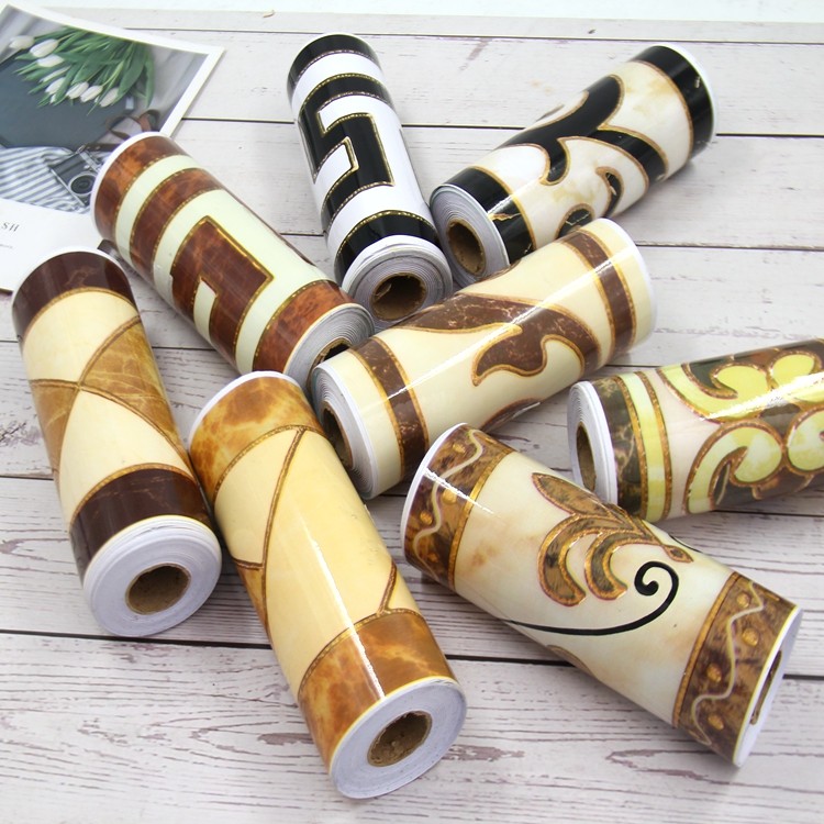 Self-adhesive tile skirting waterproof wall sticker living-room floor waveguide line Tailoring Waist Line Decoration Stickers