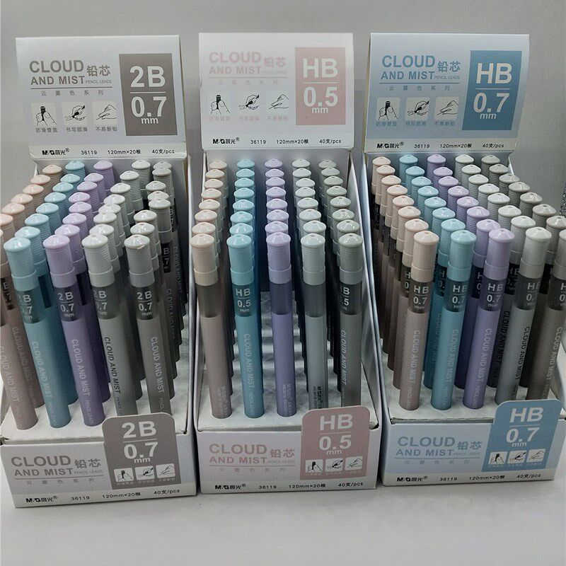 M&G ASL36119 Morandi Lead Core Tube 2B HB Writing 0.5 0.7 Automatic Pencil Lead 120mm
