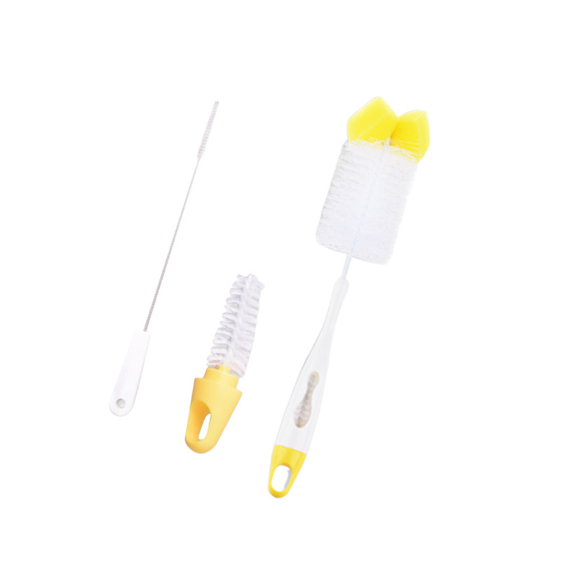 Baby bottle accessories bottle brush nylon paffin brush baby powder box rotates the milk bottle brush suite