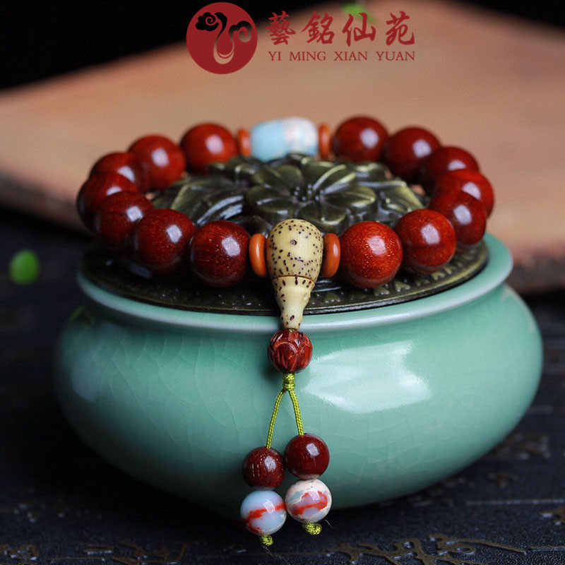 Africa Little Leafy Purple Sandalwood Matching Shoushan Stone Handstring Essay for Pearl Lovers men and women Handmade necklace