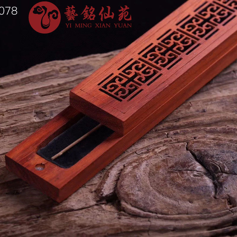 Red flower pear aromas box Home Honolulu Home Honolulu Wood Oven Solid Wood Tea Dauber with incense insert immolated incense Incense Burner