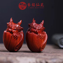 Zambia Little Leafy Purple Sandalwood Dragon Egg Dragon Baby Born Hand Play Engraving Pieces Wood Handicraft China Wind Gifts