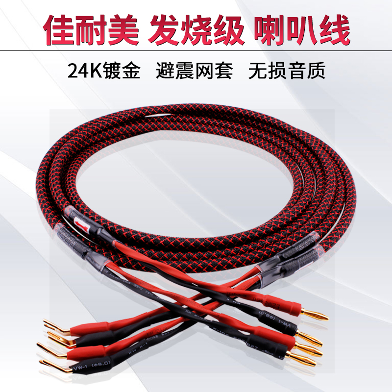 JiaNe 6N pure copper horn wire hair sound line HIFI main speaker connects banana head Y probe line
