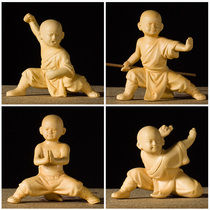 Boxwood carving home decorations small monks ornaments living room characters small monks play pieces