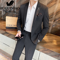 Rich and expensive bird wedding party Korean version bridegroom groom wedding gown suit suit mens business career positive dress two sets