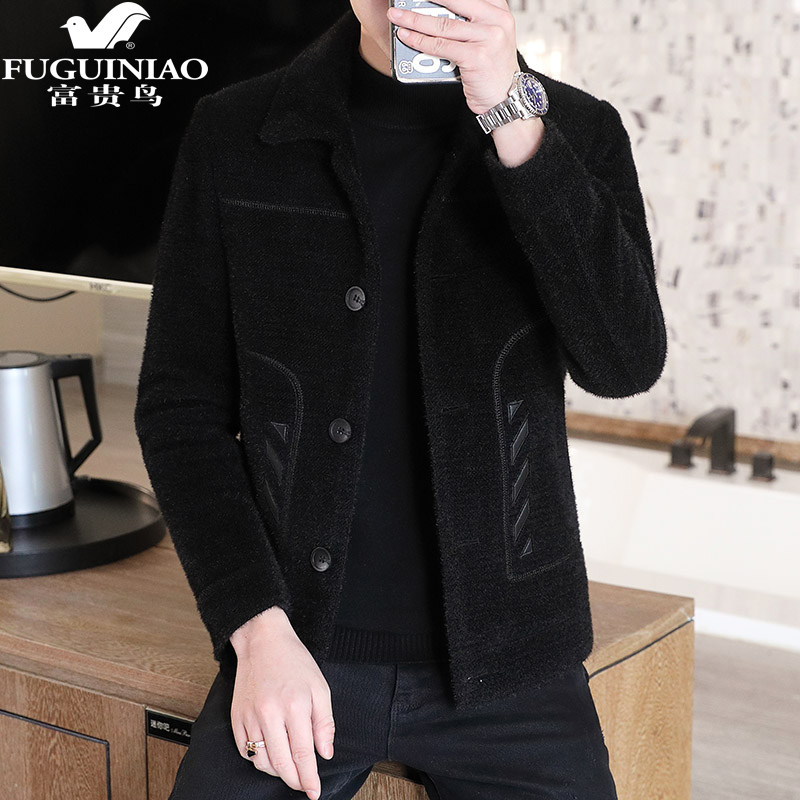 Rich and expensive birds autumn and winter Mao's suit jacket male senior sense single western blouses Korean version Trend business casual small suits