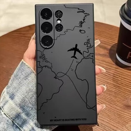 Airplane Aviation Map Suitable for Samsung S21 Phone Case S22Ultra Full Protection Lens Note20 Soft Case Galaxys23 Creative S24 S25Plus