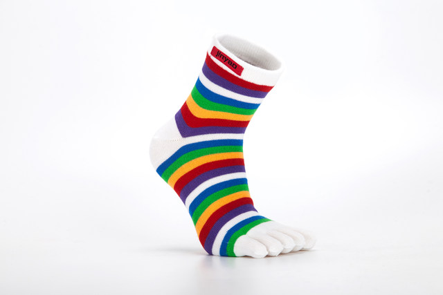 JY Jingyao Rainbow Socks COOLMAX ຖົງຕີນຫ້ານິ້ວ, ຖົງຕີນກາງແຈ້ງ unisex ຕົ້ນສະບັບ