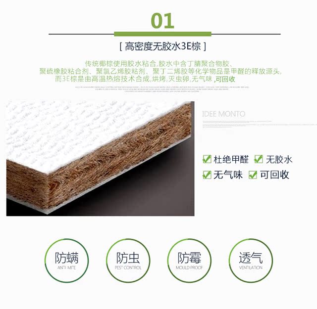 Eddie Monto gấp tatami 1.5m1.8 m xơ dừa latex nệm 10cm dày cứng trên sàn cứng Lantern - Nệm đệm lò xo