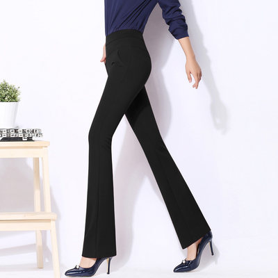 Micro flared pants women's spring and summer 2021 new Korean version of the high waist straight ladies casual trousers loose wide leg trousers