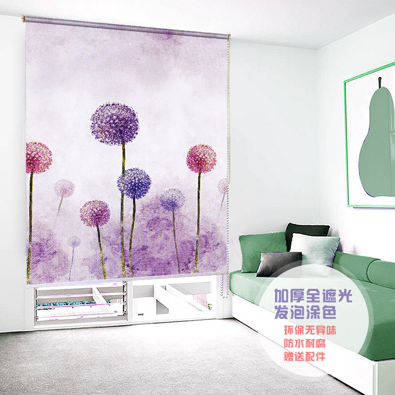 Roller Shutters Hand-pulled Lift Bathroom Kitchen Waterproof all-shading Balcony Shading Lift Pull Curtain free of punch