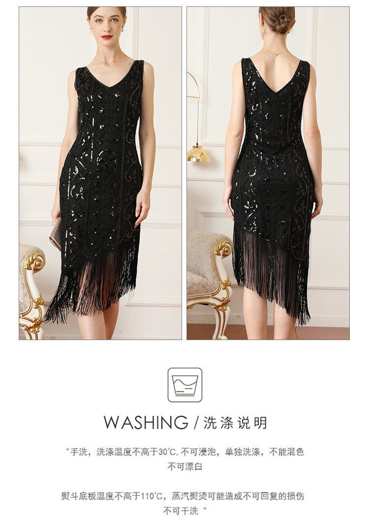 20 ретро партия блестки утолщённый платья Юбка темперамент кисточка платье Great Gatsby dress 