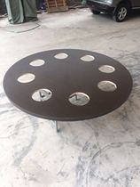 Simple folding hotpot table induction cookery integrated round table commercial home hotel restaurant dining big round table