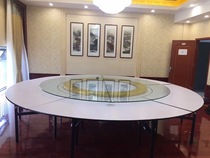 Booking Hotel Electric Big Round Table 20 People Place Electric Dining Table Floor Steel Bracket Electric Turntable Dining Table