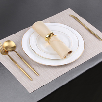 European model room tableware table set Hotel plate Phnom Penh bone China plate Knife and fork Western tableware household plate