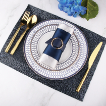 West Style Light Lavish Steak Tray Dinner plate Plate Room Cutlery Suit Hotel Swing Table Disc home Bone Porcelain Complete Flat Pan