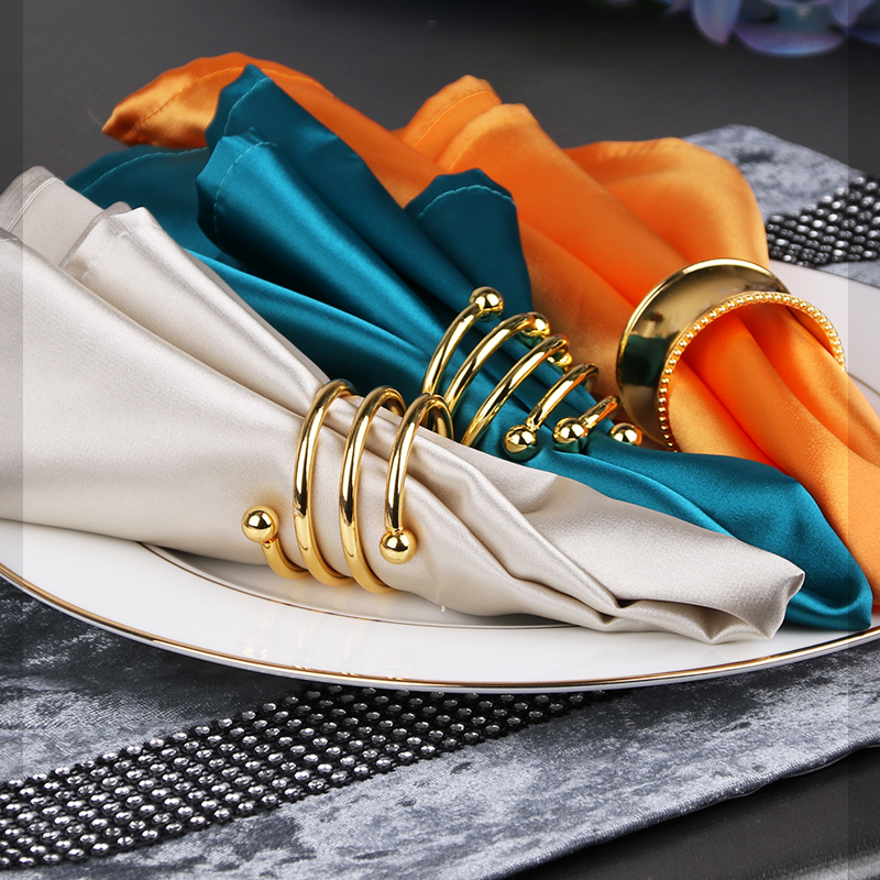 Hotel upscale napkin buckle zinc alloy meal buckle cloth ring silver napkin ring model room western food decoration mat buckle